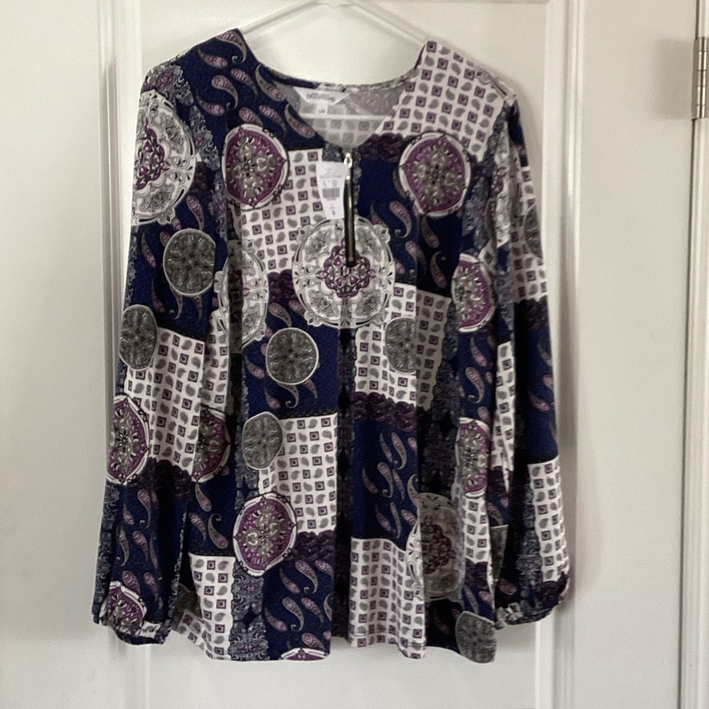 Northern Reflections Long Sleeve Women’s Shirt Northern Traditions Patchwork NWT